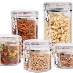 5pc Clear Canister Set with Clamp Lids