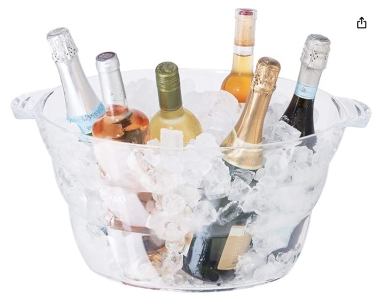 Clear Beverage Cooler w/Handles, Wine Cooler, Beer Chiller